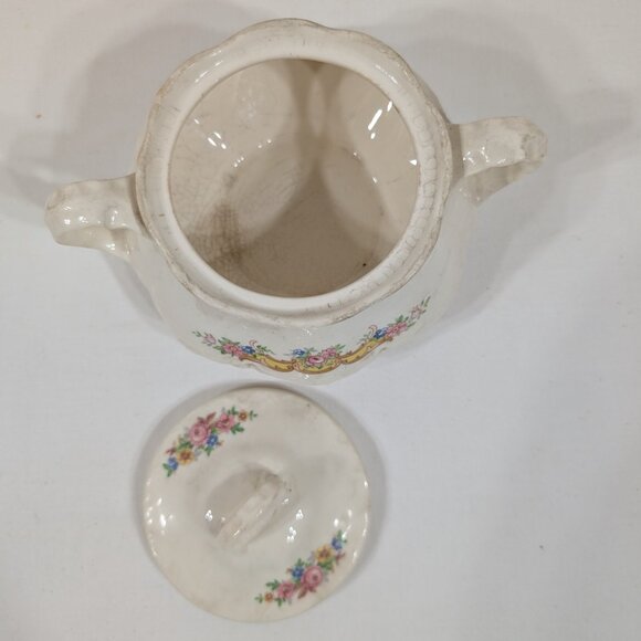 Vintage Homer Laughlin Ceramic Sugar Bowl with Lid - Picture 5 of 5